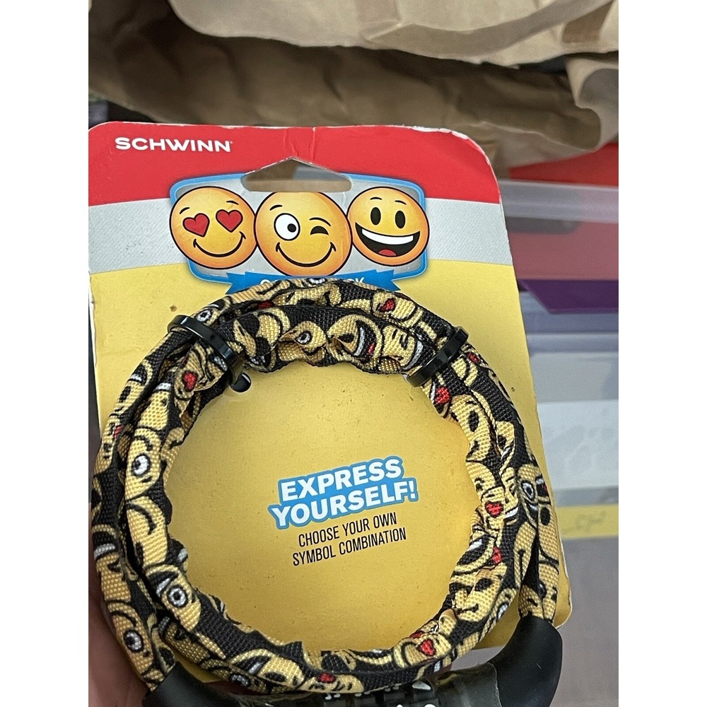 Schwinn Bike Lock New Smiley Face Emoji Symbol locking system, Yellow Smiles 6mm